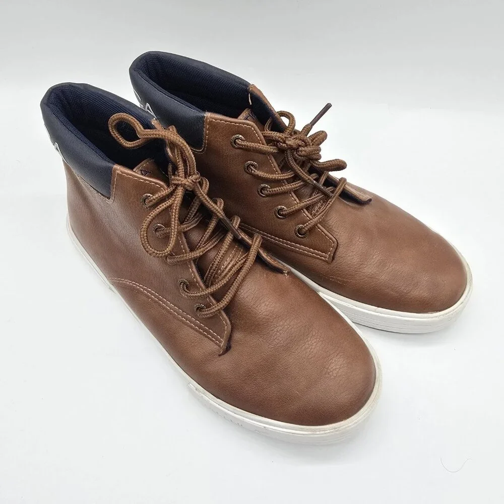Boys Brown High Top Sneakers Size 5 Nautica
